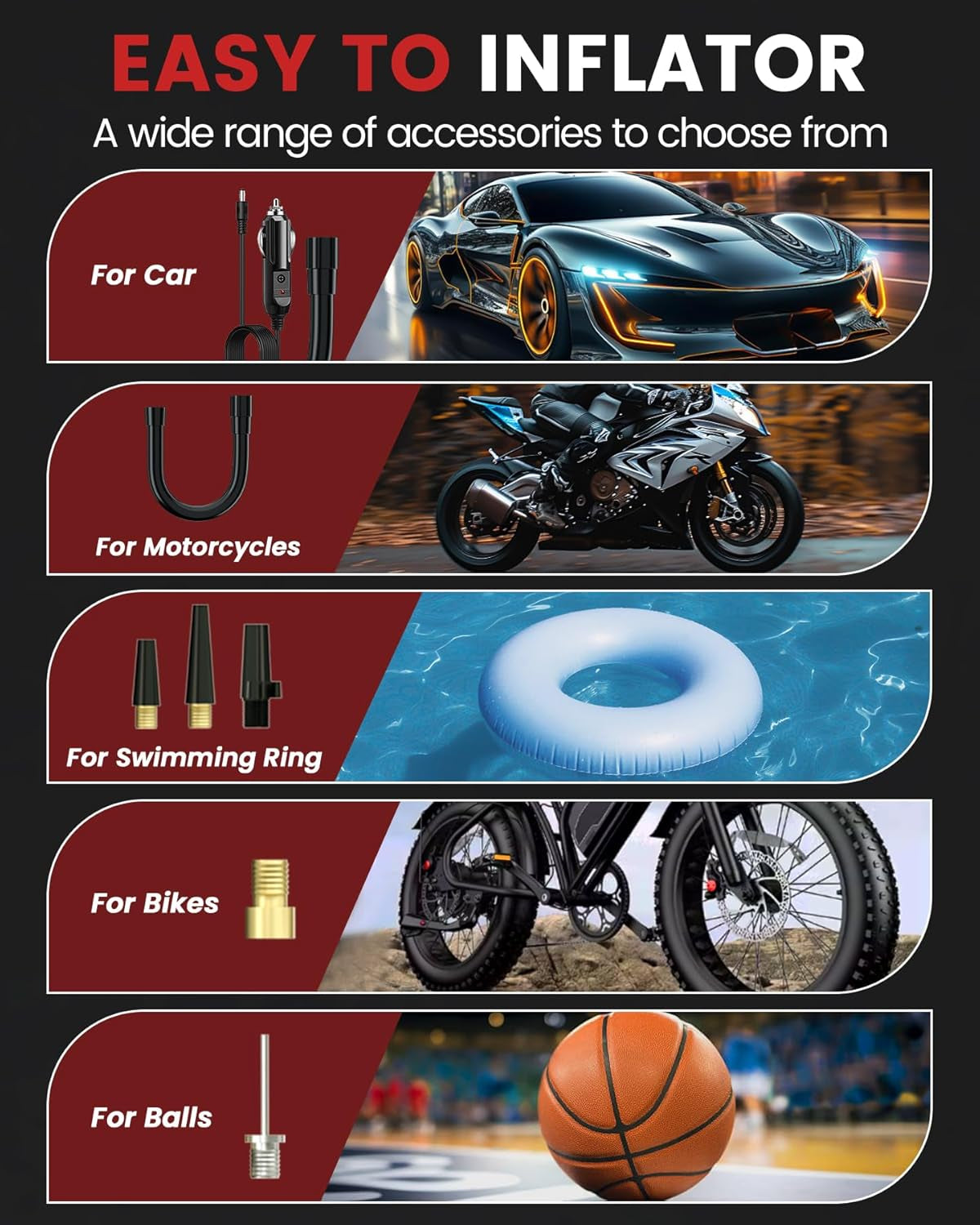 TEMOLA Compresor Aire Coche Portatil, DC 12V Mini Bomba De Aire, 150PSI Inflador Ruedas Coche De Coche Con Manómetro Digital, Luz LED Para Neumáticos De Coche, Motocicleta,