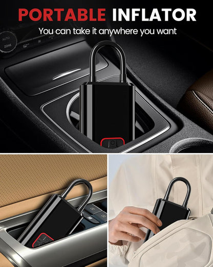 TEMOLA Compresor Aire Coche Portatil, DC 12V Mini Bomba De Aire, 150PSI Inflador Ruedas Coche De Coche Con Manómetro Digital, Luz LED Para Neumáticos De Coche, Motocicleta,